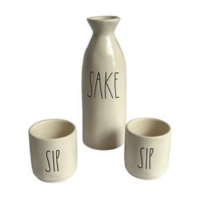 New in Box Rae Dunn Sake Gift Set "Sake" & "Sip" Set
